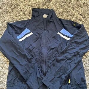 Nike Windbreaker‎ Jacket Full Zip Black & Blue Lightweight Sport Athletic